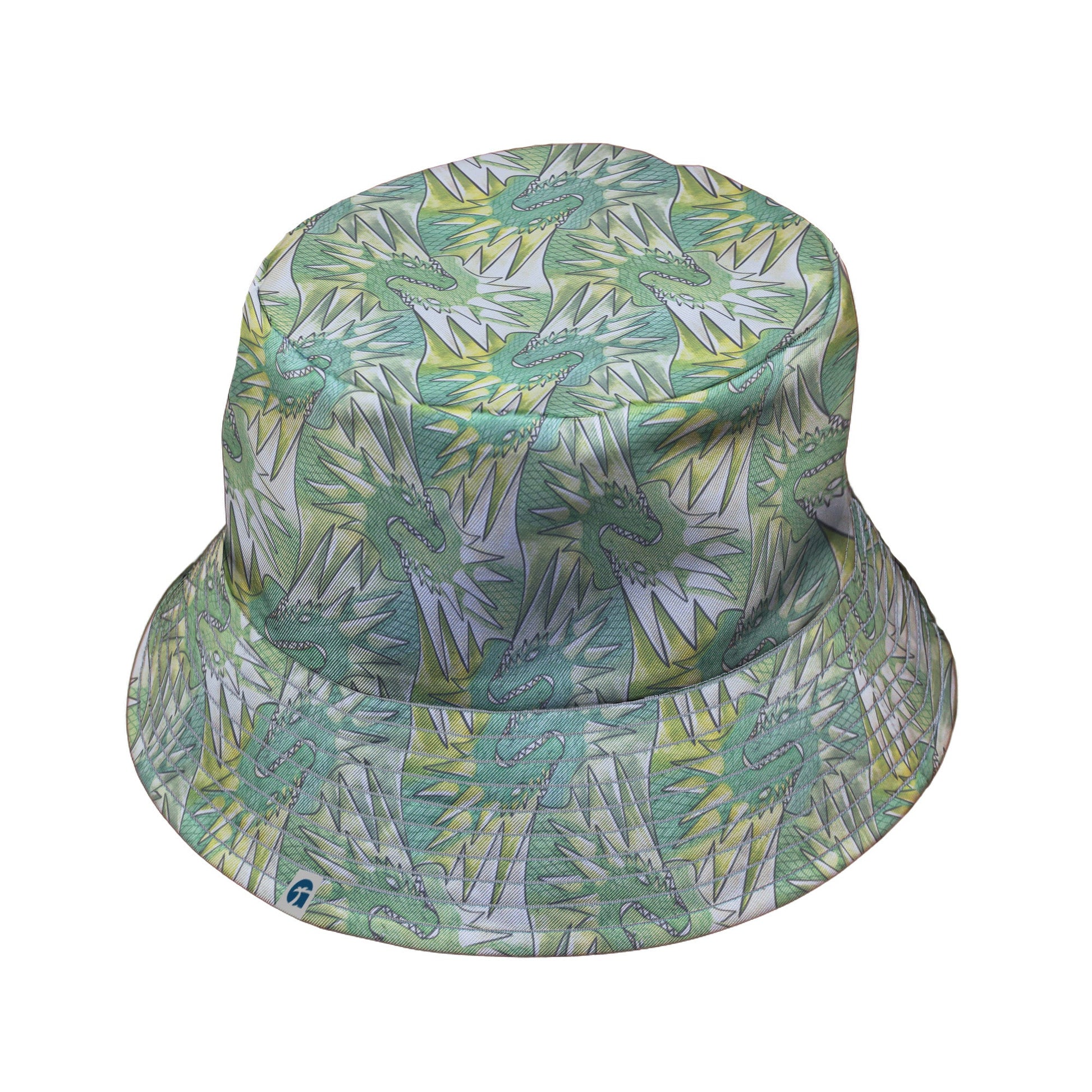 Dragon Weaving Inferno Lime Bucket Hat Geek Nerd Designs by Nathan fantasy prints lx - B