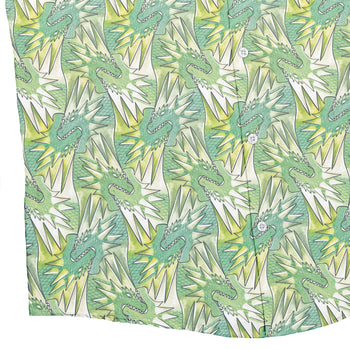 Dragon Weaving Inferno Lime Button Up Shirt Geek Nerd adult sizing Designs by Nathan fantasy prints