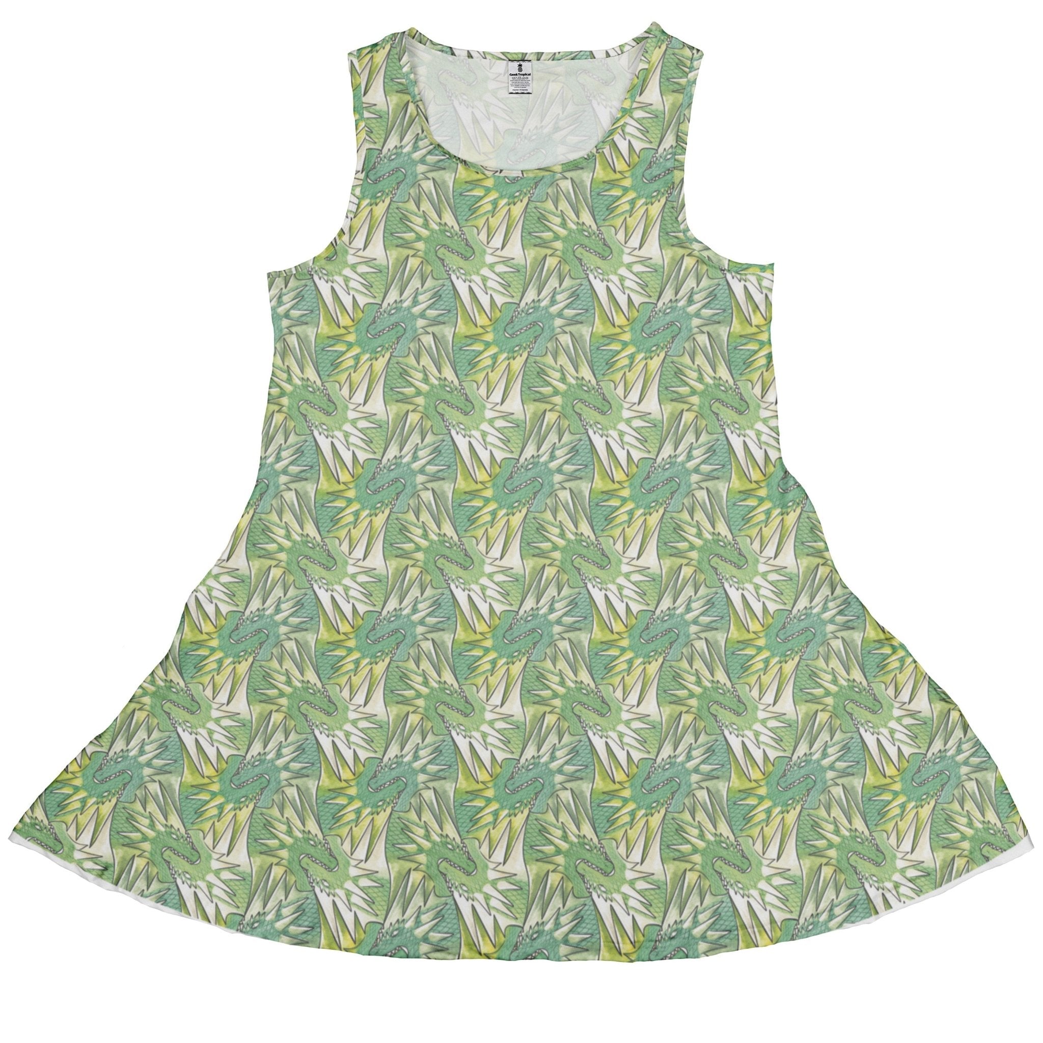Dragon Weaving Inferno Lime Dress Geek Nerd Designs by Nathan fantasy prints lx - C