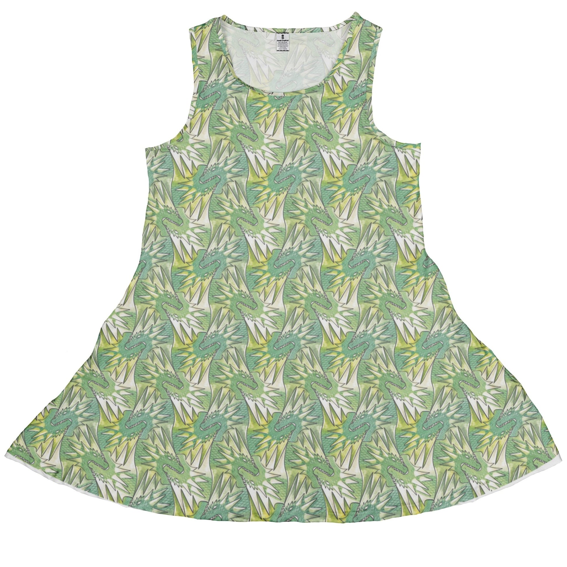 Dragon Weaving Inferno Lime Dress Geek Nerd Designs by Nathan fantasy prints lx - C