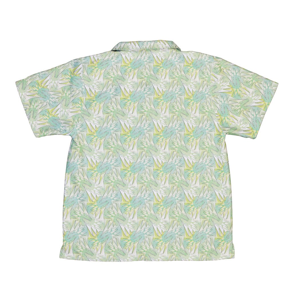 Dragon Weaving Inferno Lime Youth Hawaiian Shirt Geek Nerd Designs by Nathan fantasy prints q225