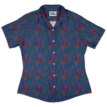Dragon Weaving Inferno Retro Curvy Button Up Shirt 2