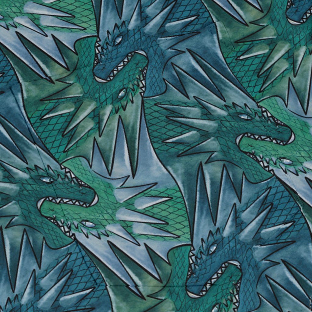 Dragon Weaving Inferno Teal Long Sleeve Button Up Shirt Geek Nerd adult sizing Designs by Nathan fantasy prints