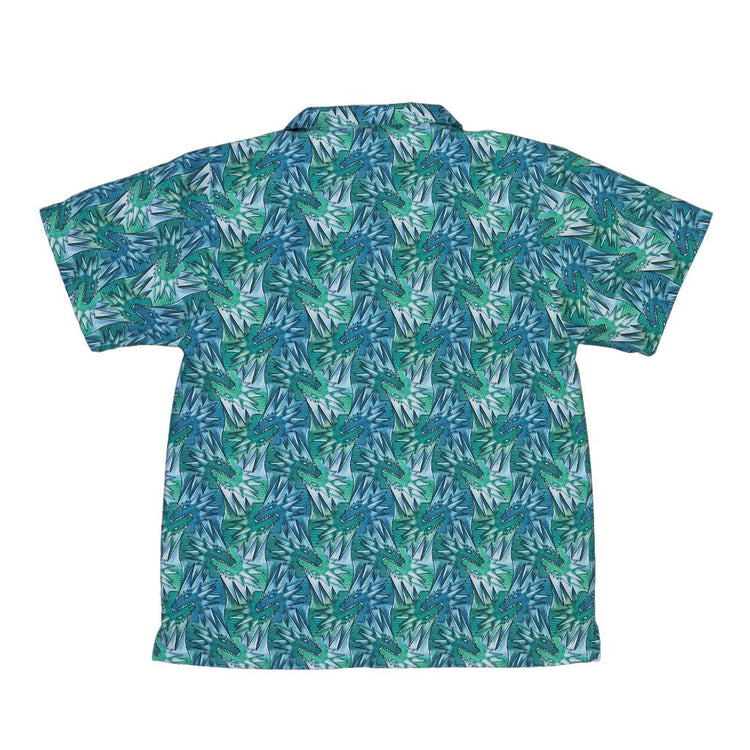 Dragon Weaving Inferno Teal Youth Hawaiian Shirt Geek Nerd Designs by Nathan fantasy prints q225