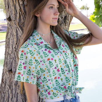 Garden Dragons Fantasy Button Up Shirt Geek Nerd adult sizing Designed by Rose Khan Fantasy Prints