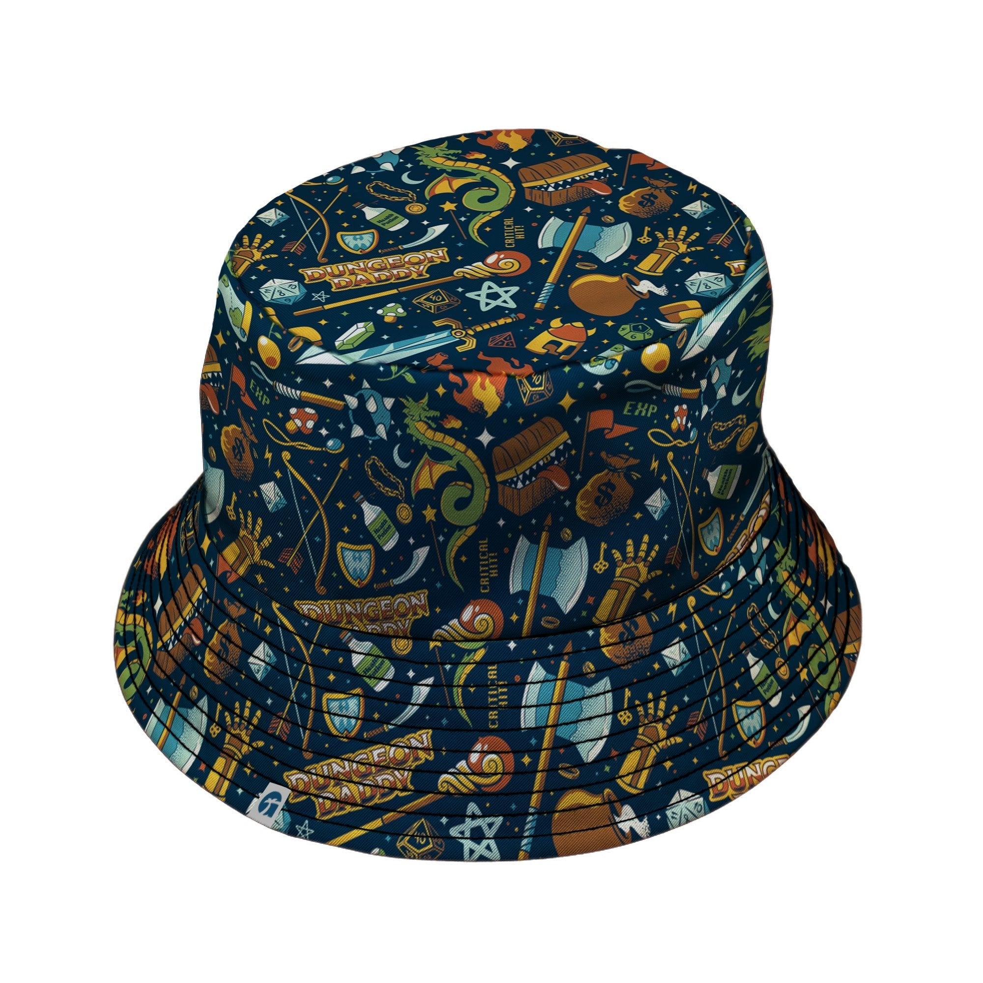Dungeon Daddy Bucket Hat Geek Nerd Design by Tobe Fonseca dnd & rpg print lx - B