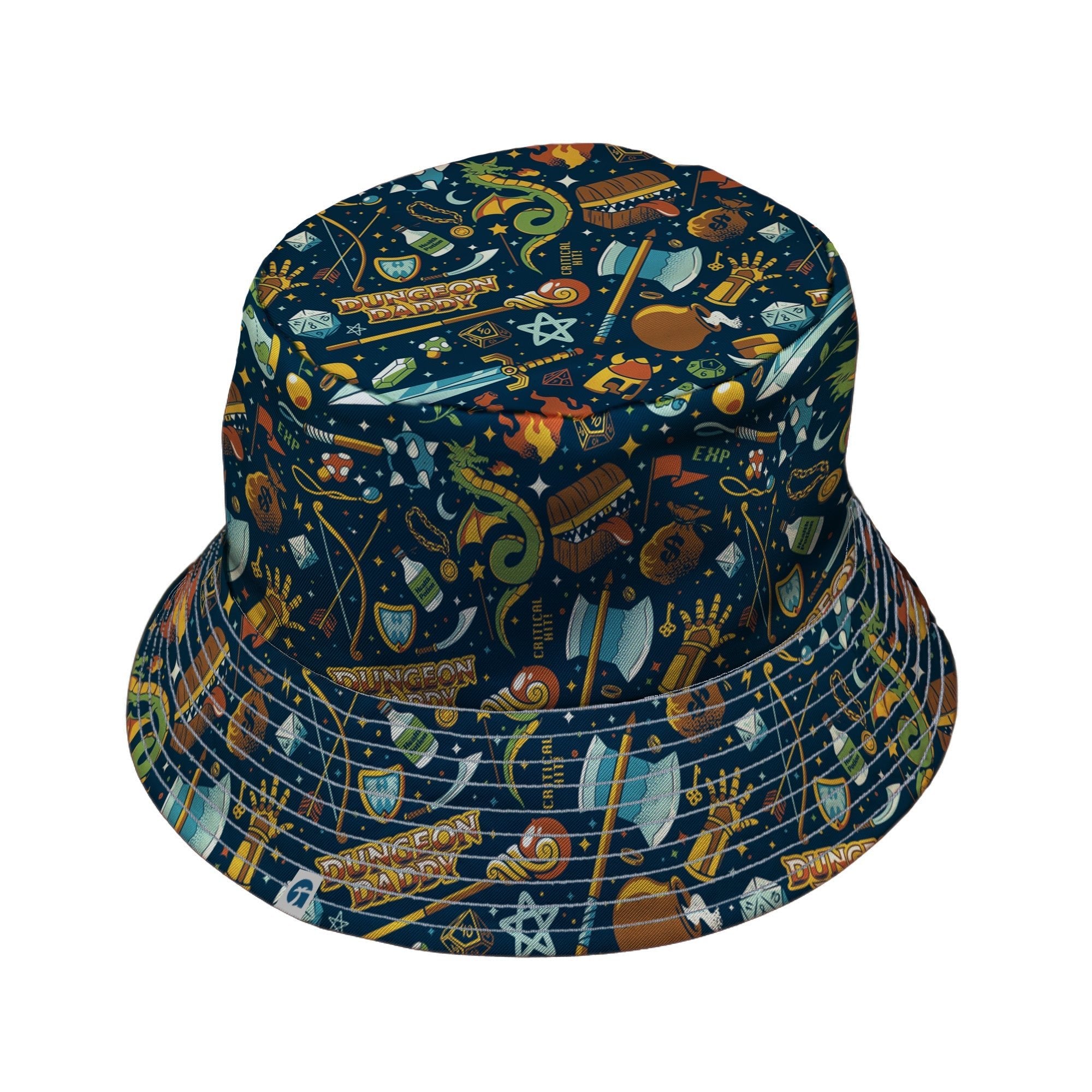 Dungeon Daddy Bucket Hat Geek Nerd Design by Tobe Fonseca dnd & rpg print lx - B