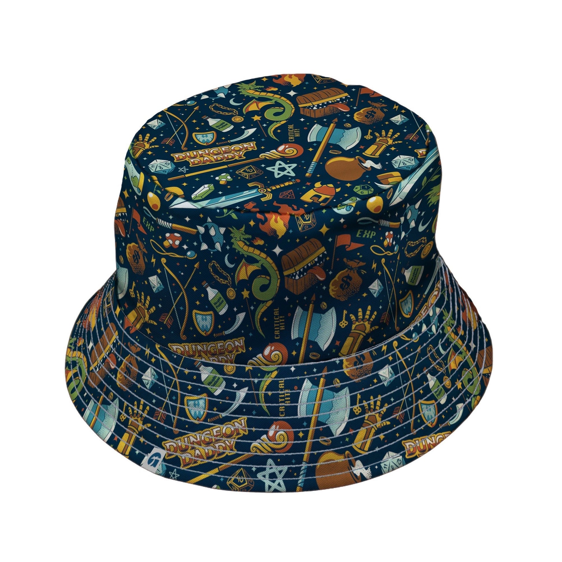 Dungeon Daddy Bucket Hat Geek Nerd Design by Tobe Fonseca dnd & rpg print lx - B