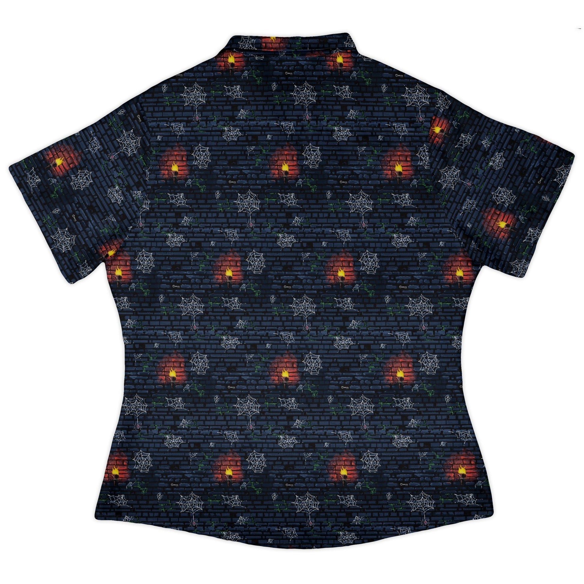 Dungeon Wall Curvy Button Up Shirt Geek Nerd Design by Claire Murphy dnd & rpg print q225
