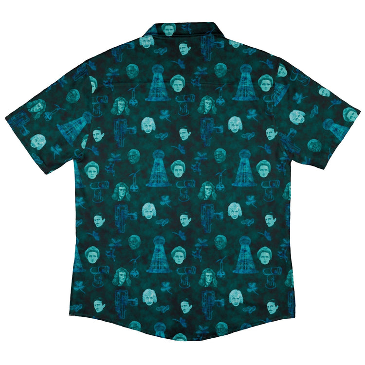 Eerie Science Legends Button Up Shirt - adult sizing - Designs by Nathan - science print
