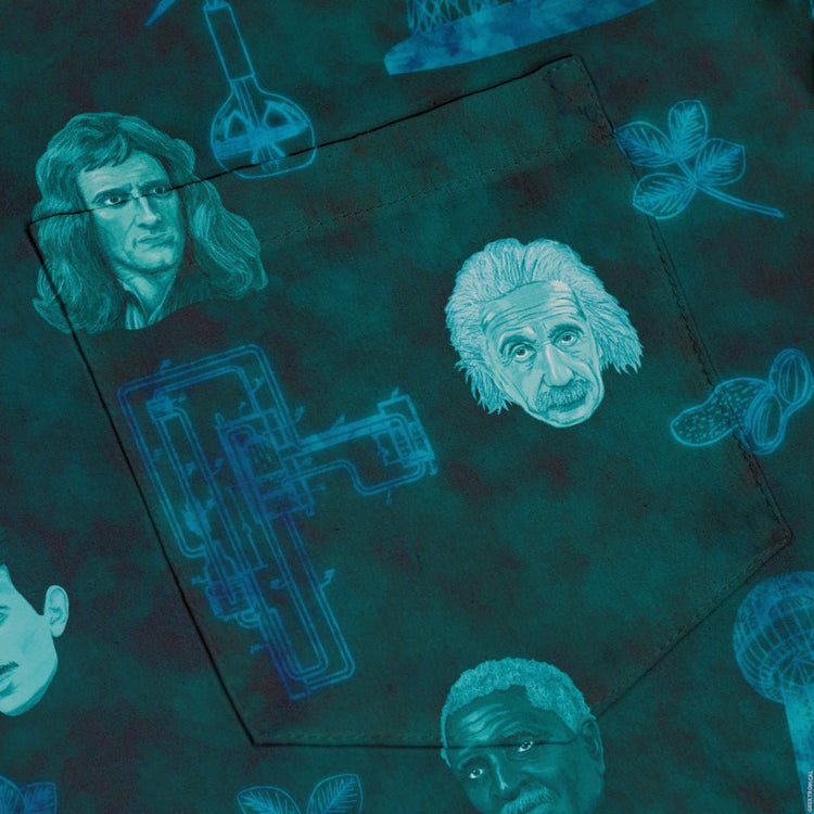 Eerie Science Legends Button Up Shirt - adult sizing - Designs by Nathan - science print