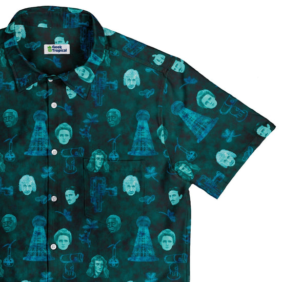 Eerie Science Legends Button Up Shirt - adult sizing - Designs by Nathan - science print