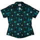 Eerie Science Legends Curvy Button Up Shirt Geek Nerd Designs by Nathan science print women