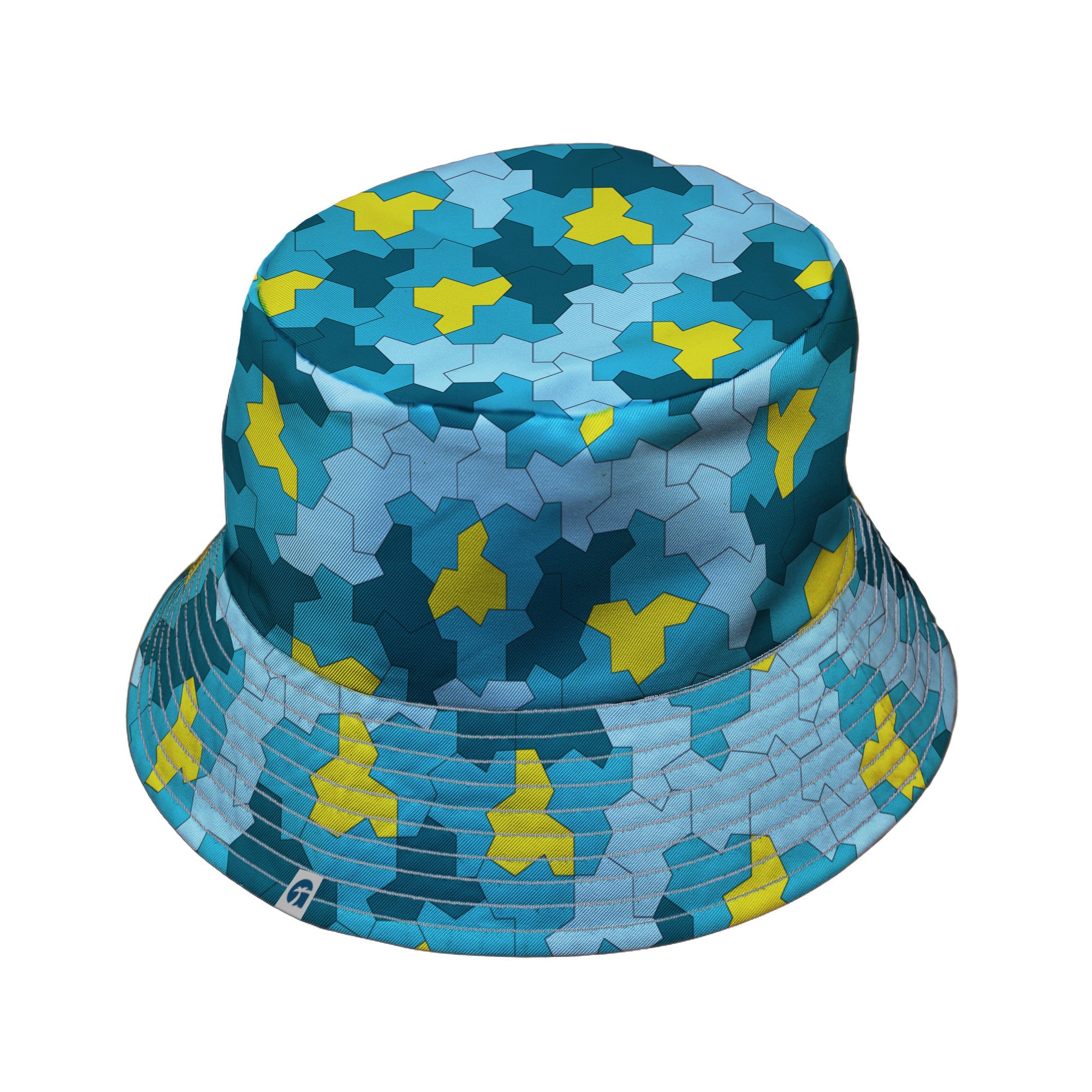 Einstein Tile Lagoon Teal Bucket Hat 2