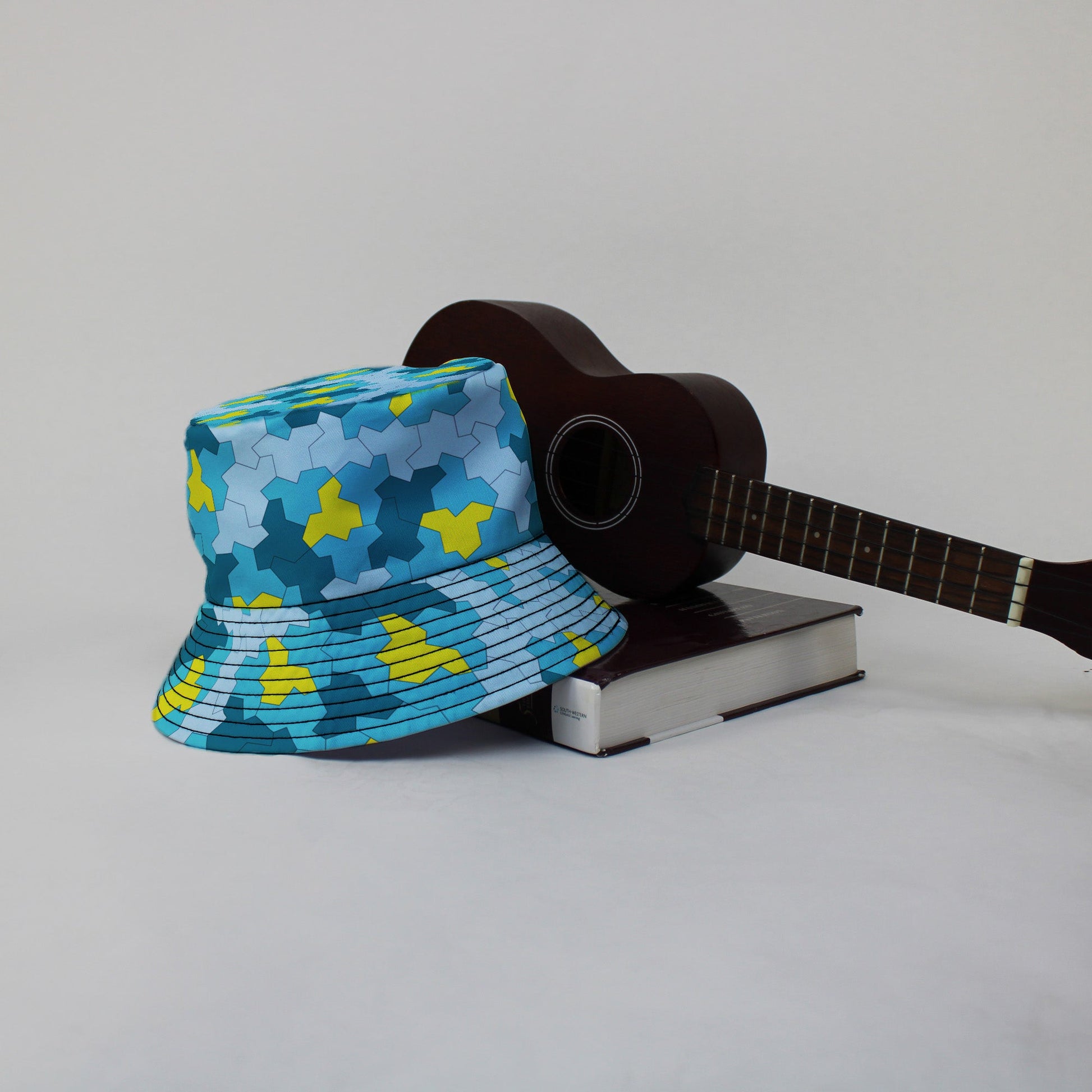 Einstein Tile Lagoon Teal Bucket Hat Lifestyle