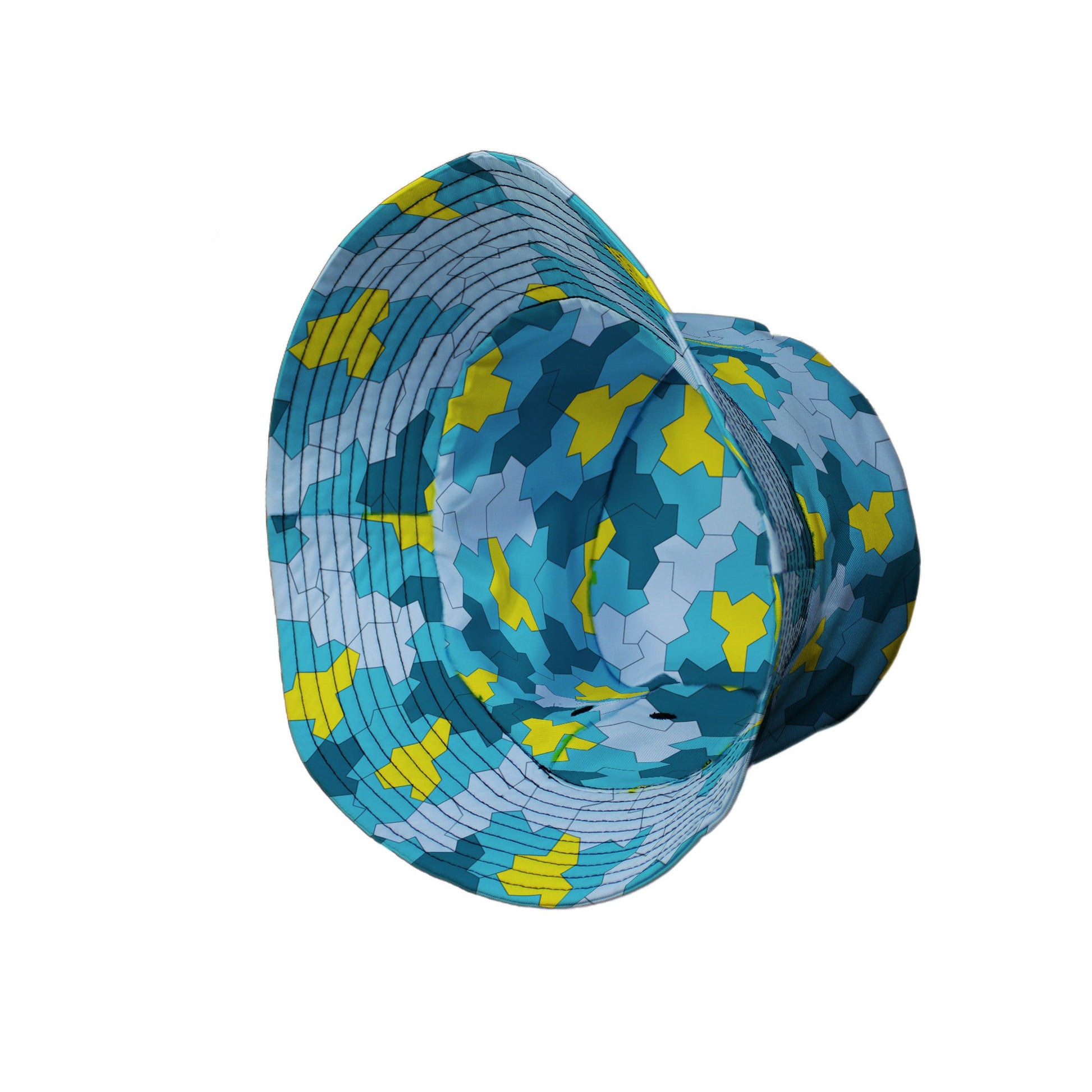 Einstein Tile Lagoon Teal Bucket Hat Side View