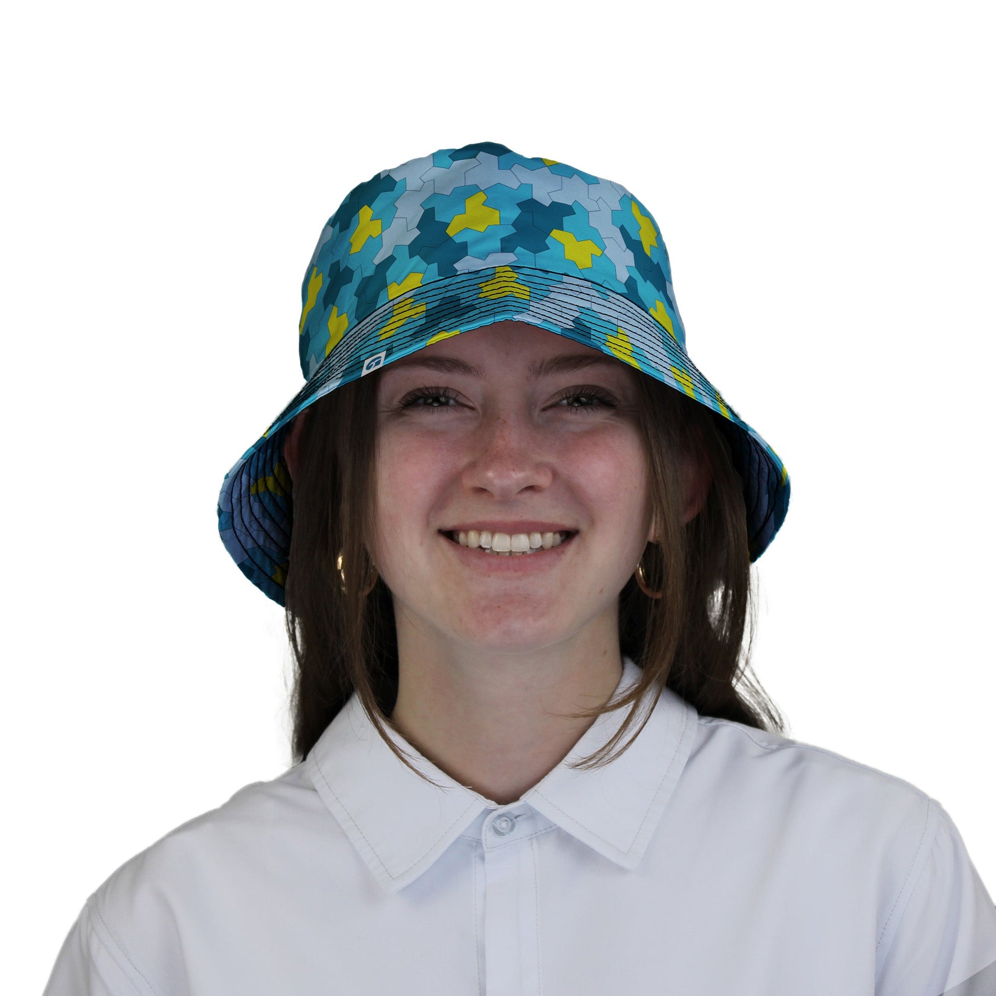 Einstein Tile Lagoon Teal Bucket Hat Woman
