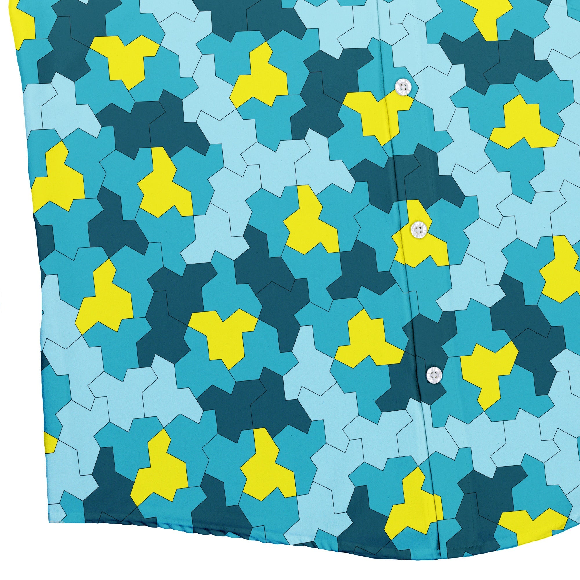 Einstein Tile Lagoon Teal Button Up Shirt 2