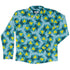 Einstein Tile Lagoon Teal Long Sleeve Button Up Shirt front