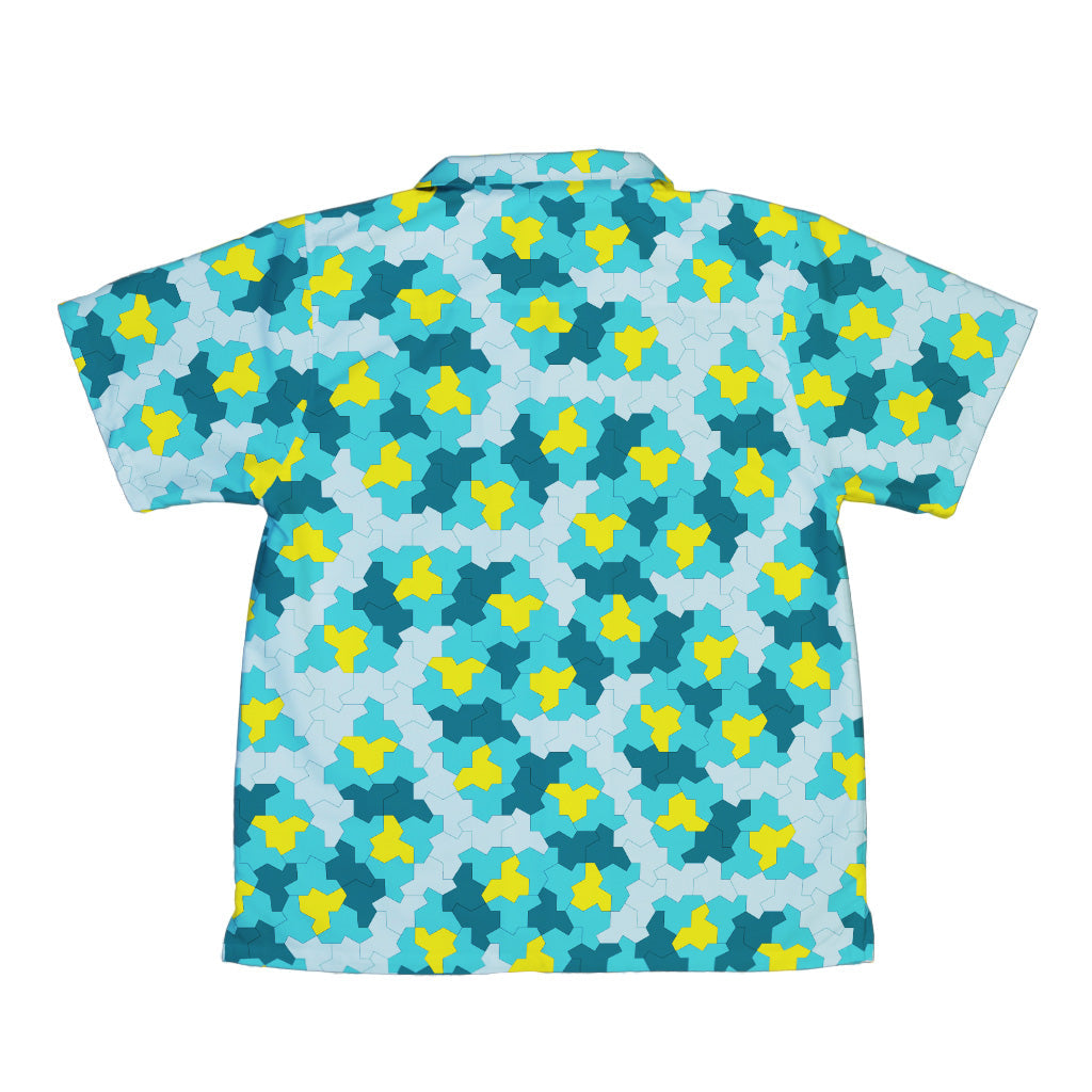 Einstein Tile Lagoon Teal Youth Hawaiian Shirt Back