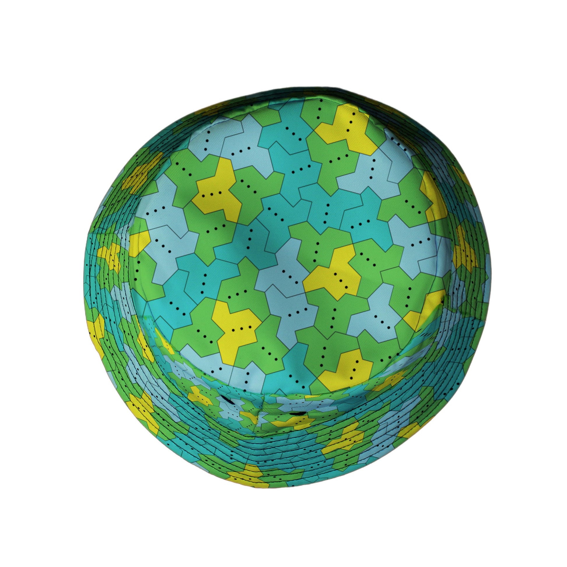 Einstein Tile Meadow Green Bucket Hat Top View