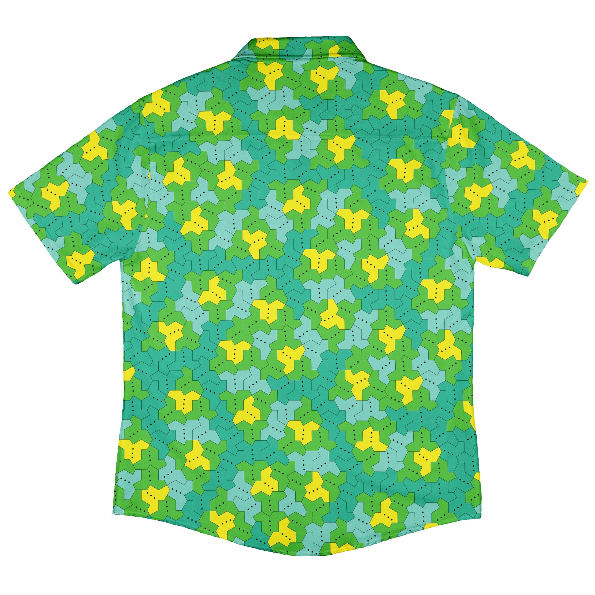 Einstein Tile Meadow Green Button Up Shirt Back