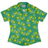 Einstein Tile Meadow Green Curvy Button Up Shirt womens front