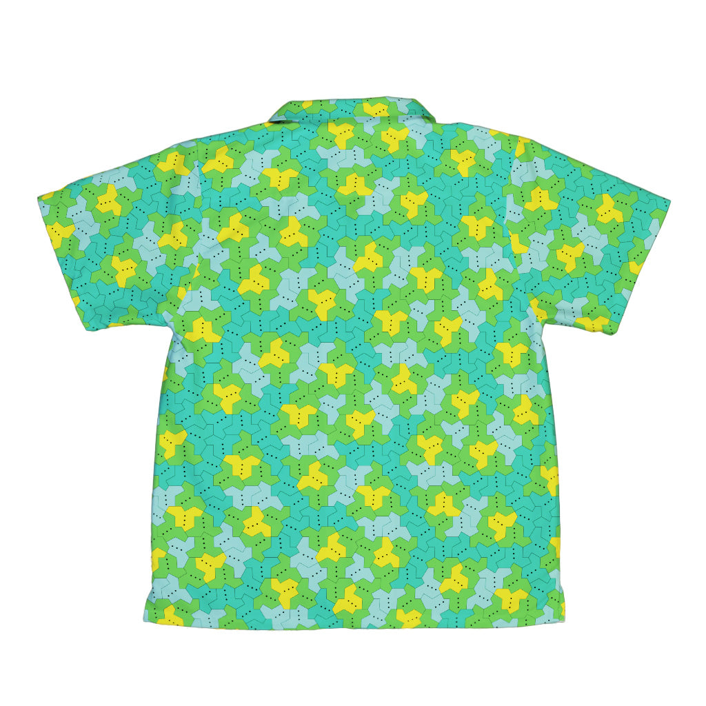 Einstein Tile Meadow Green Youth Hawaiian Shirt Back