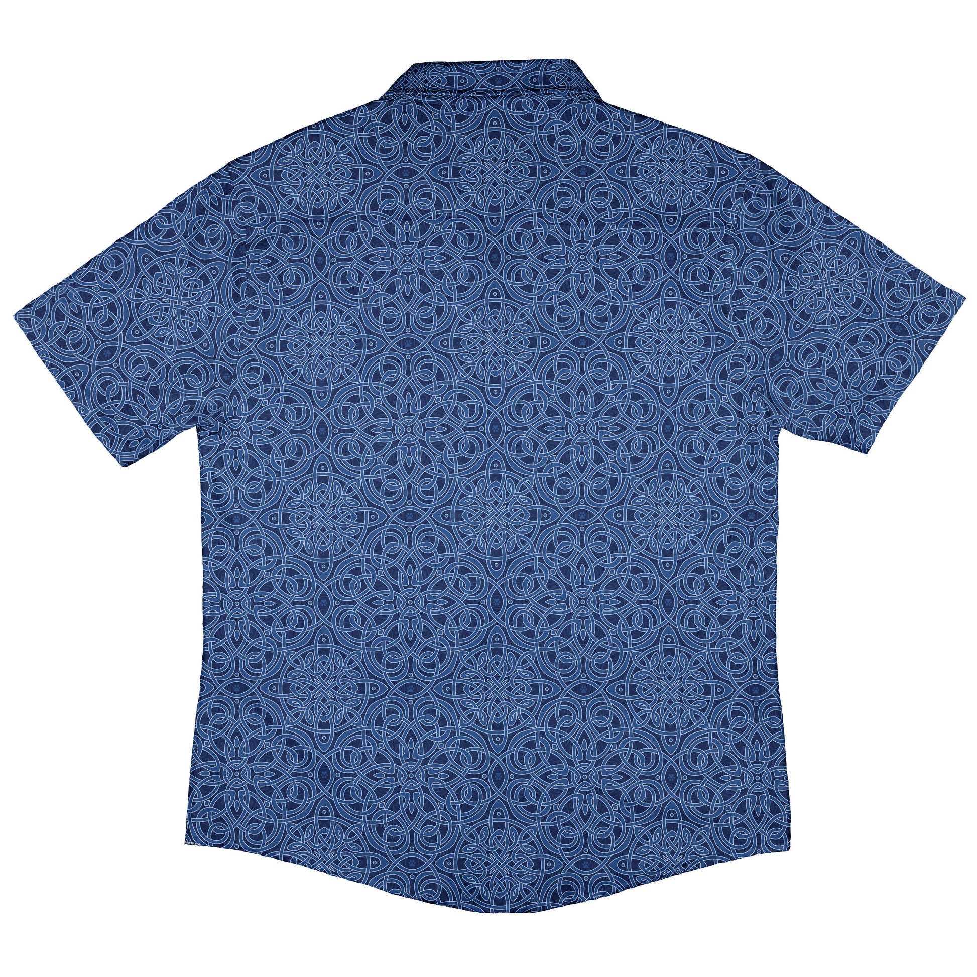 Endless Celtic Knot Blue Button Up Shirt Back