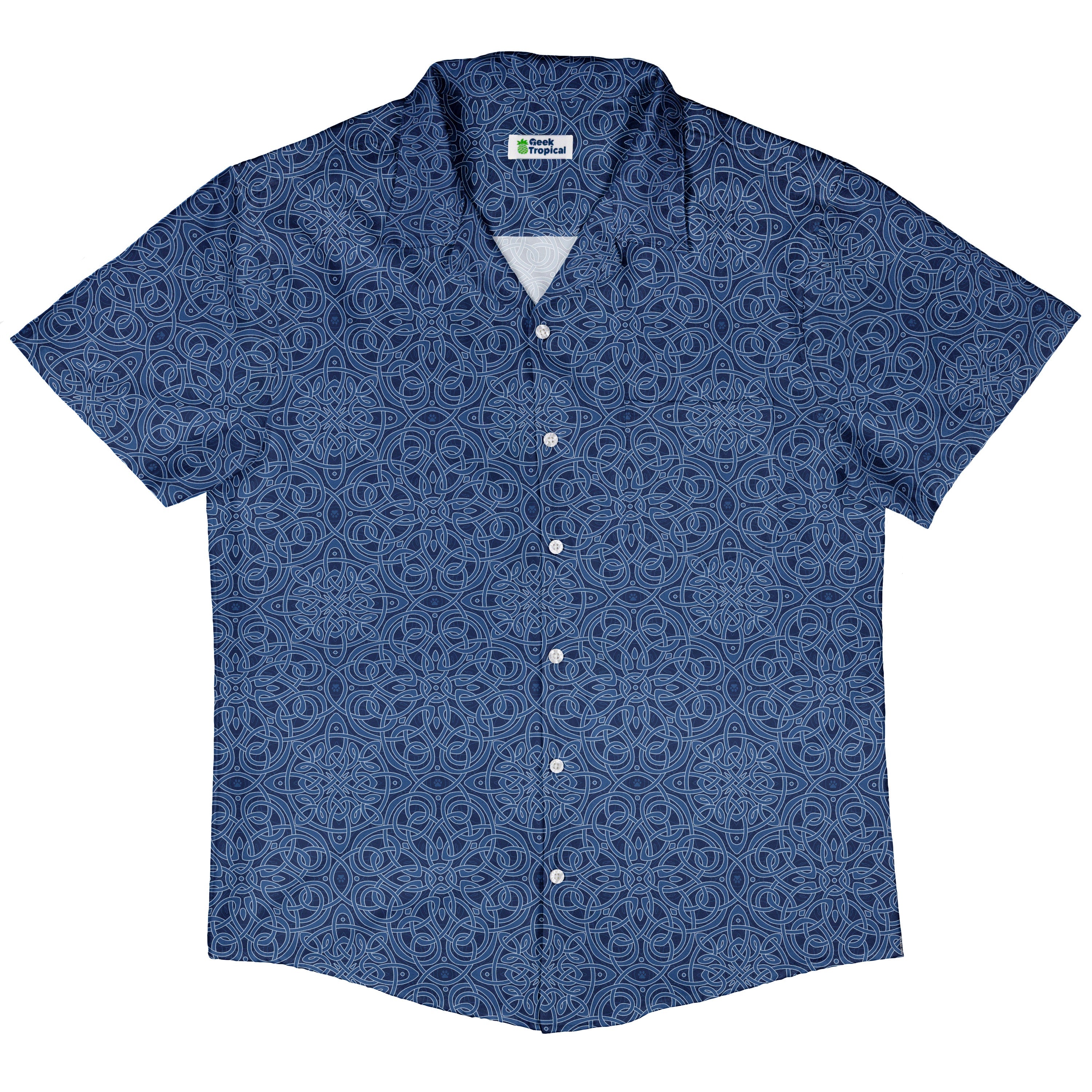 Endless Celtic Knot Blue Button Up Shirt Hawaiian Front