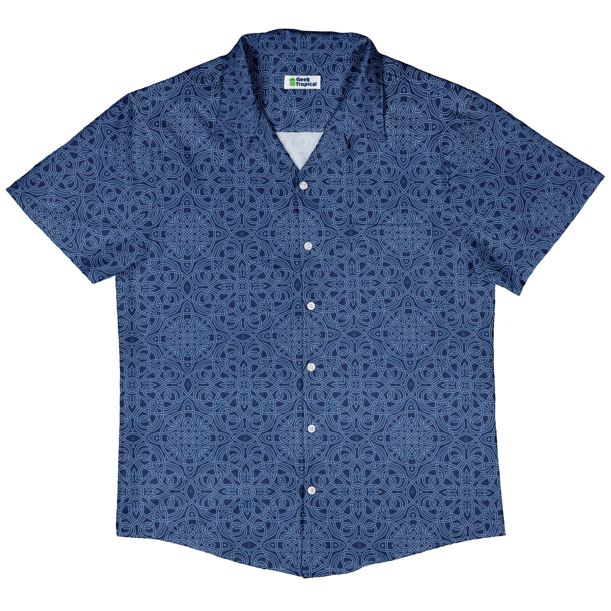 Endless Celtic Knot Blue Button Up Shirt Hawaiian Front