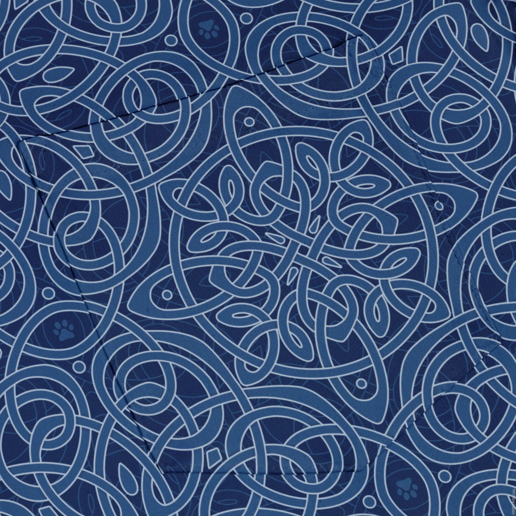 Endless Celtic Knot Blue Button Up Shirt Pocket
