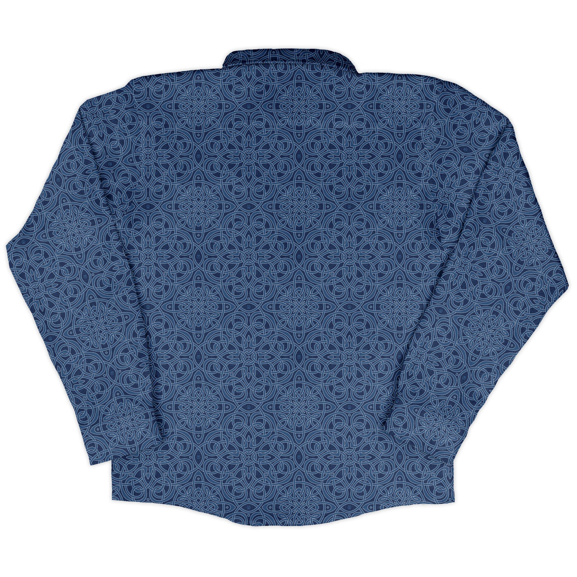 Endless Celtic Knot Blue Long Sleeve Button Up Shirt back