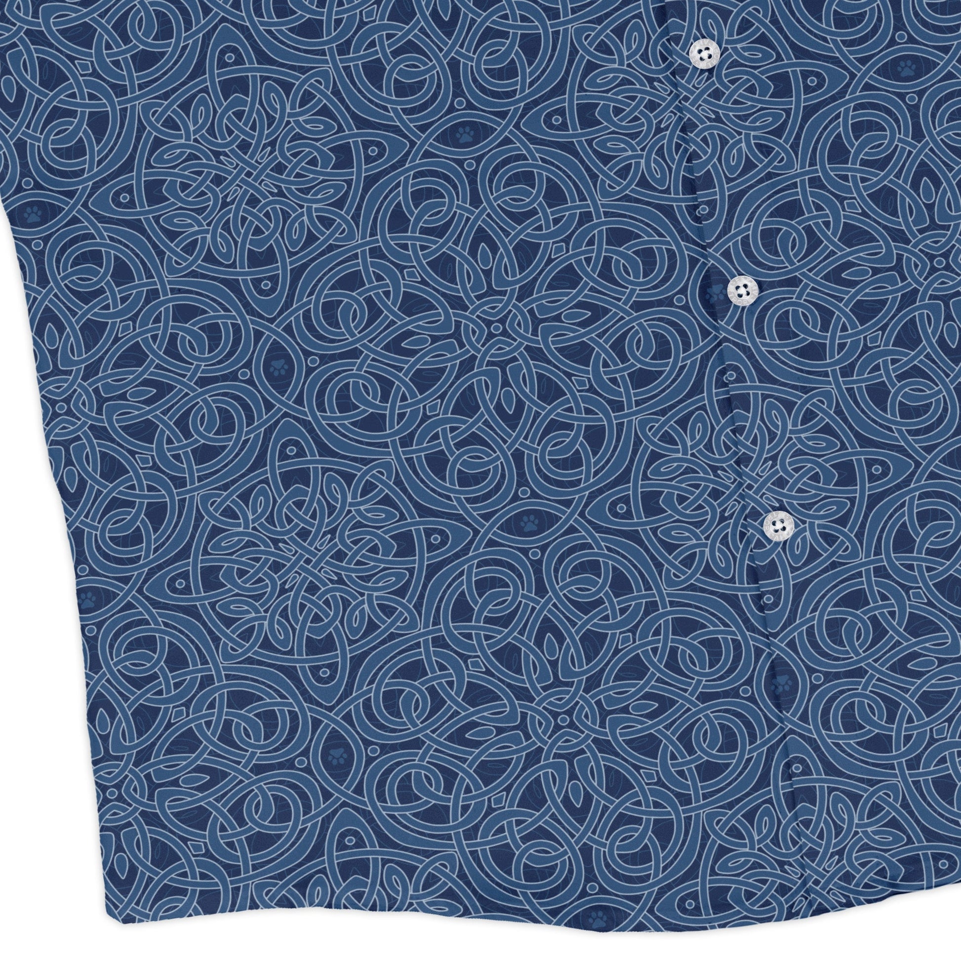 Endless Celtic Knot Blue Long Sleeve Button Up Shirt corner