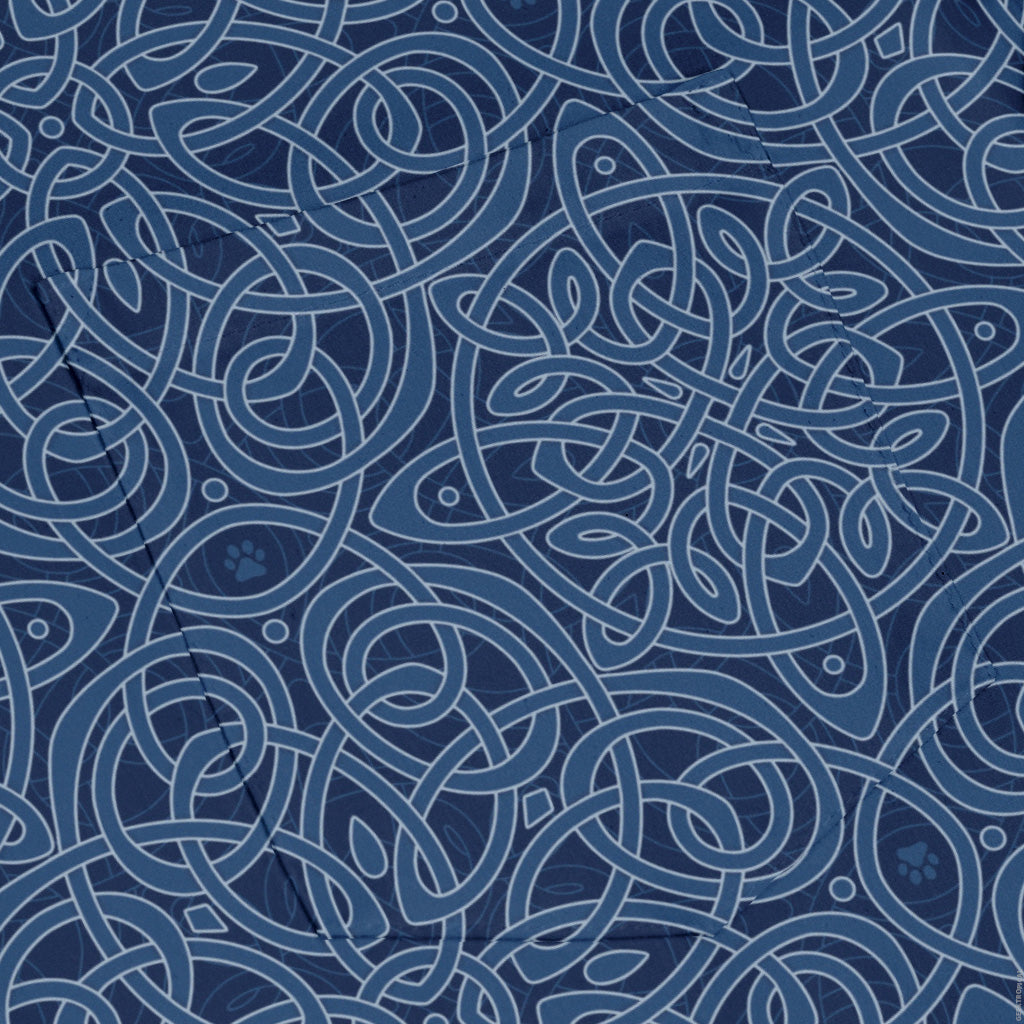 Endless Celtic Knot Blue Long Sleeve Button Up Shirt pocket