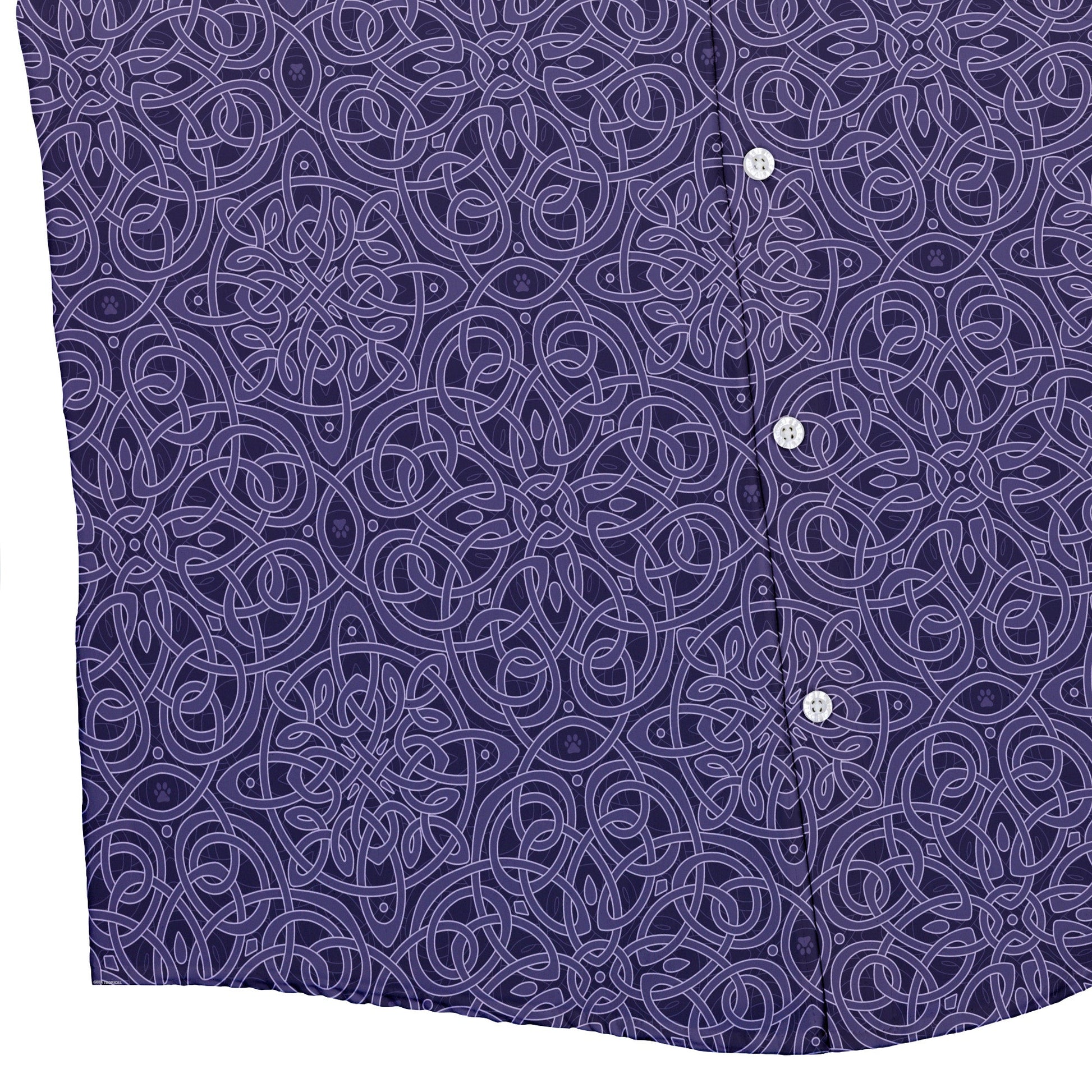 Endless Celtic Knot Lilac Button Up Shirt Bottom Corner