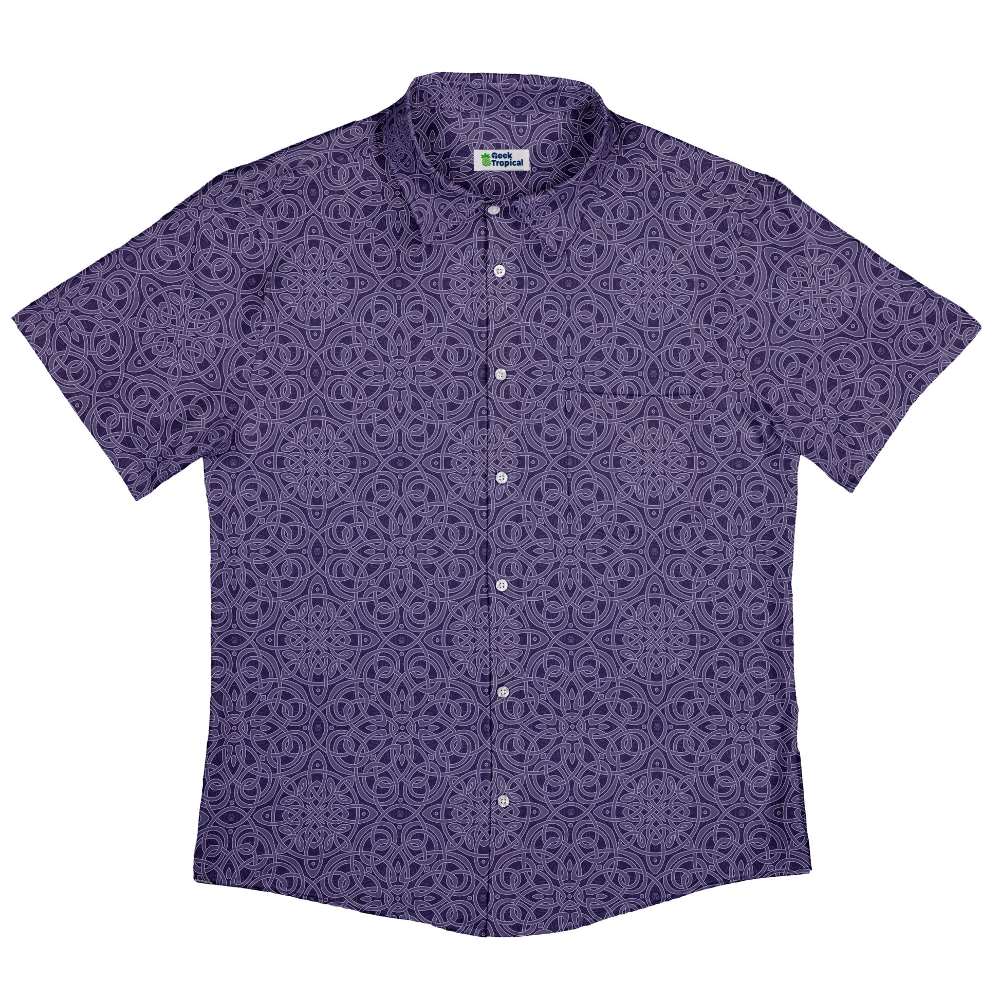 Endless Celtic Knot Lilac Button Up Shirt Flat Front