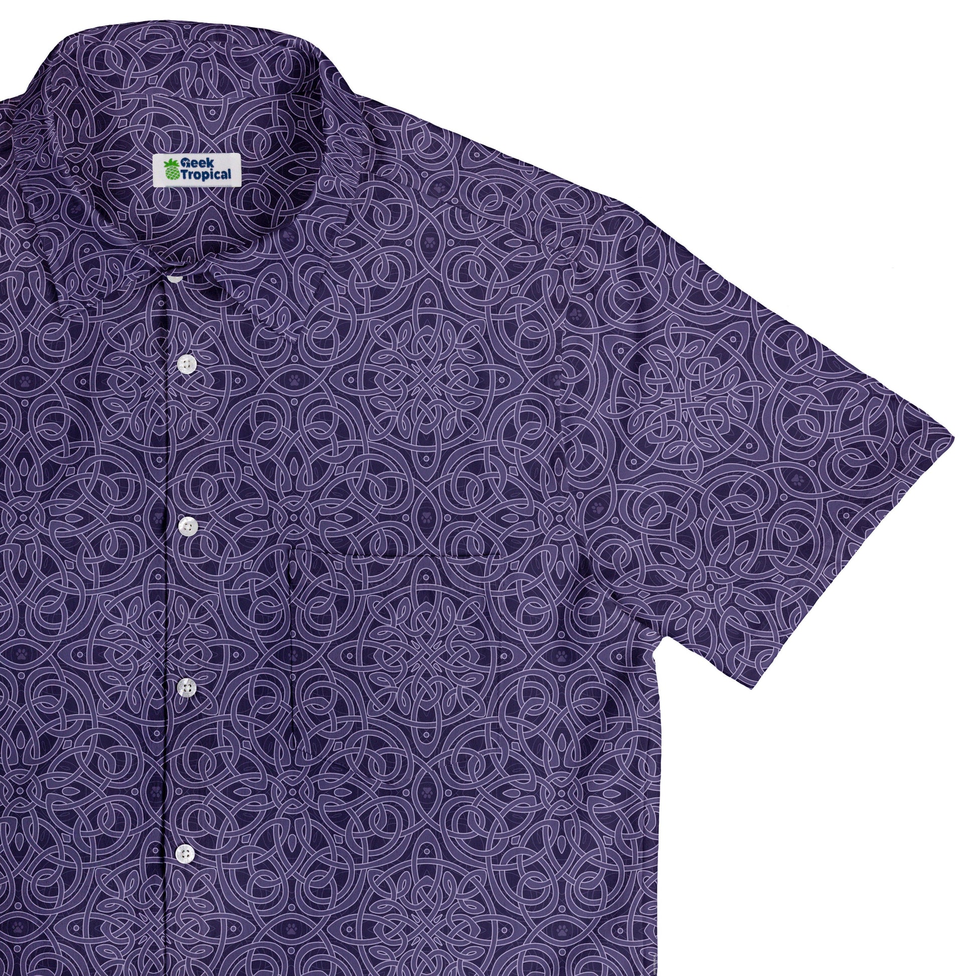 Endless Celtic Knot Lilac Button Up Shirt Top Corner