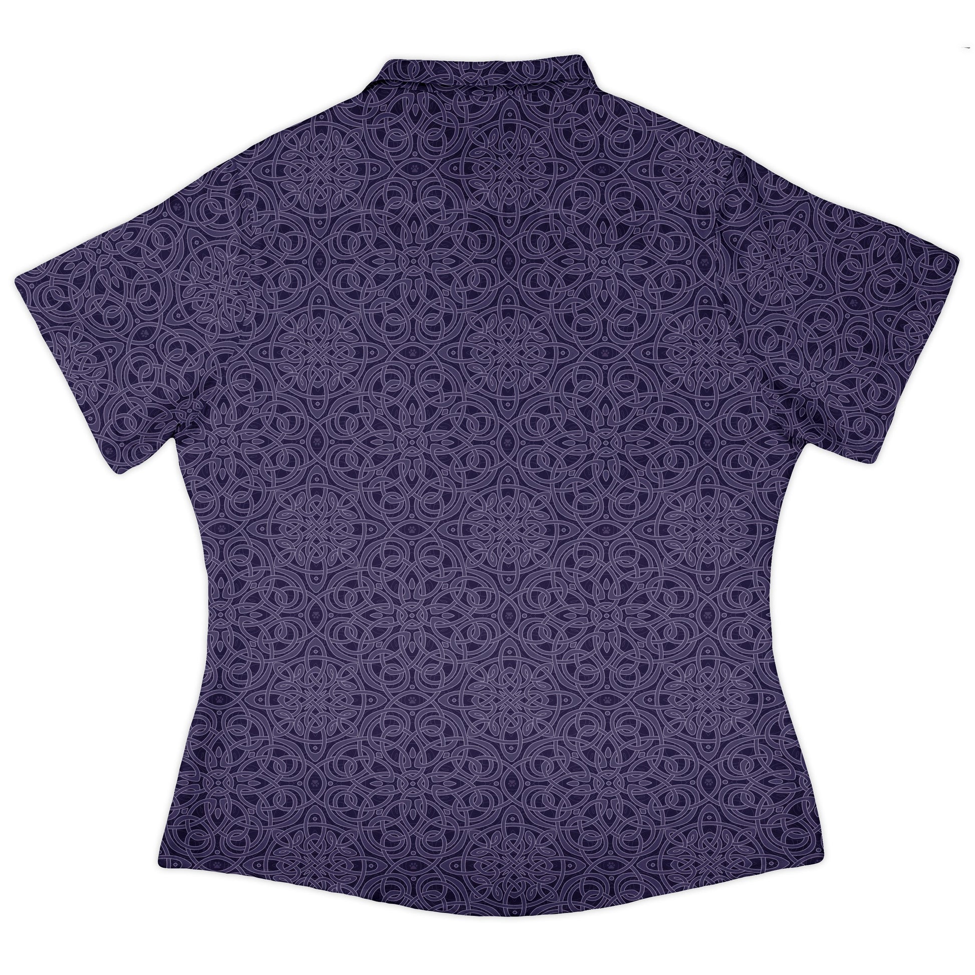 Endless Celtic Knot Lilac Curvy Button Up Shirt womens back