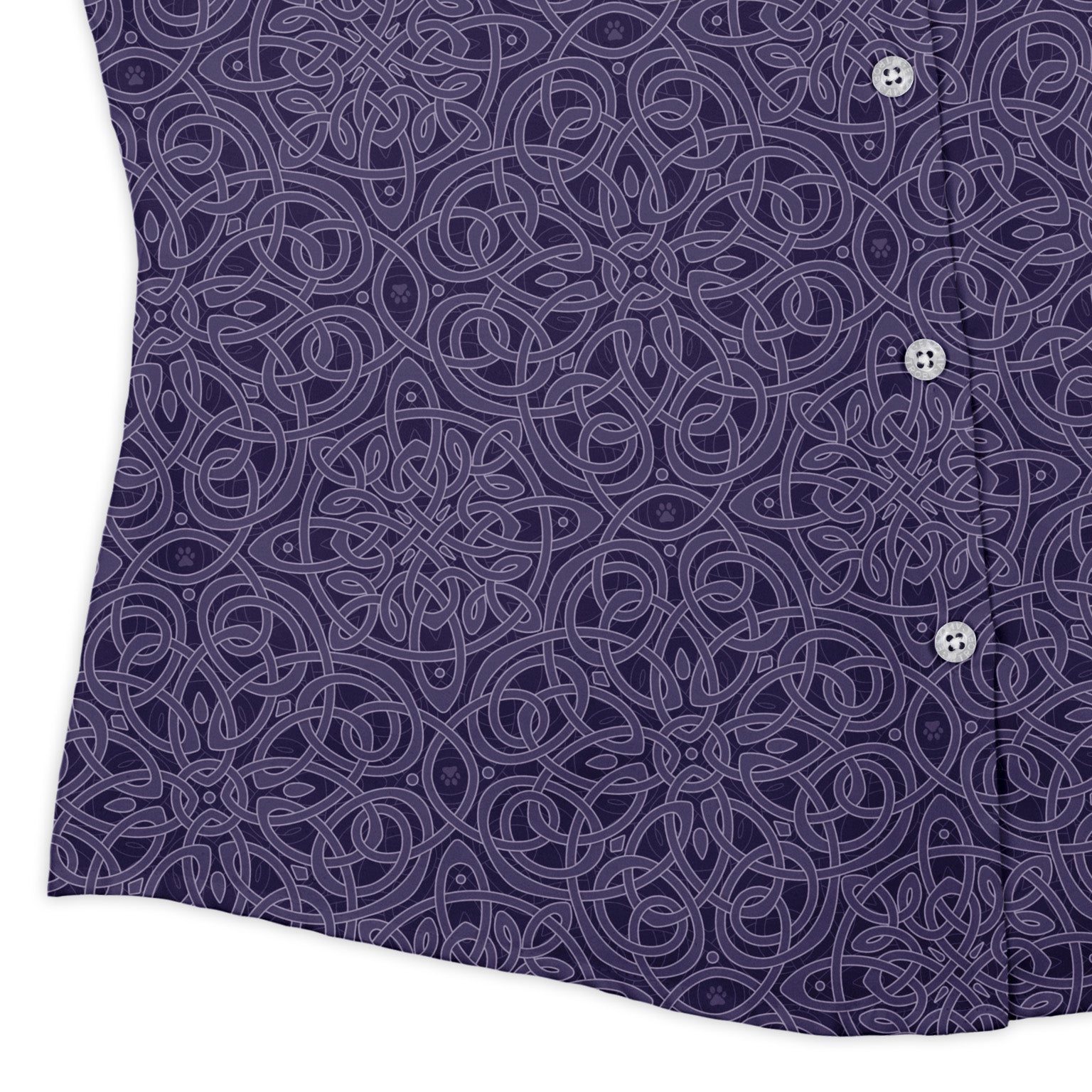 Endless Celtic Knot Lilac Curvy Button Up Shirt womens corner