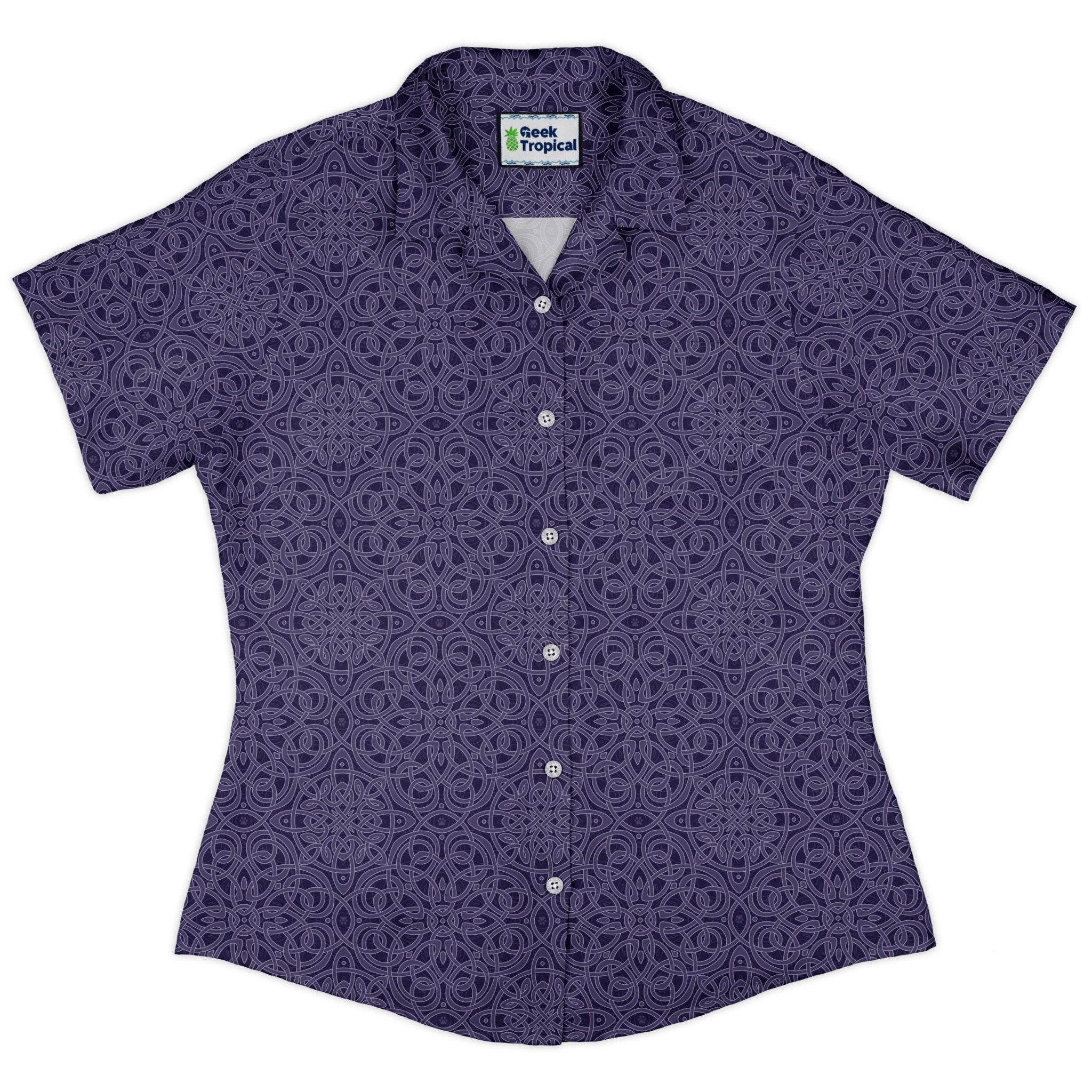 Endless Celtic Knot Lilac Curvy Button Up Shirt 2