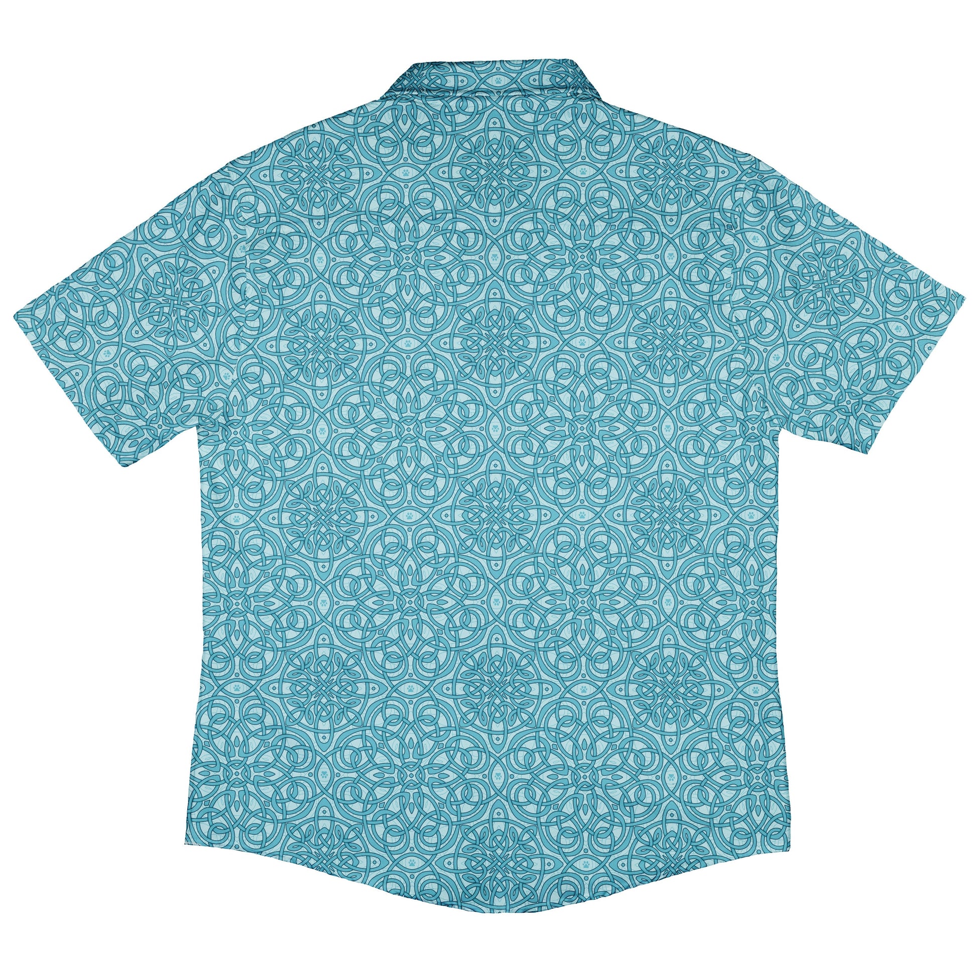 Endless Celtic Knot Teal Button Up Shirt Back