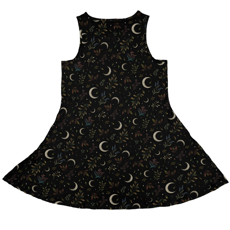 Episodic Crescent Moon Garden Dress Geek Nerd Botany Print Design by Episodic lx - C