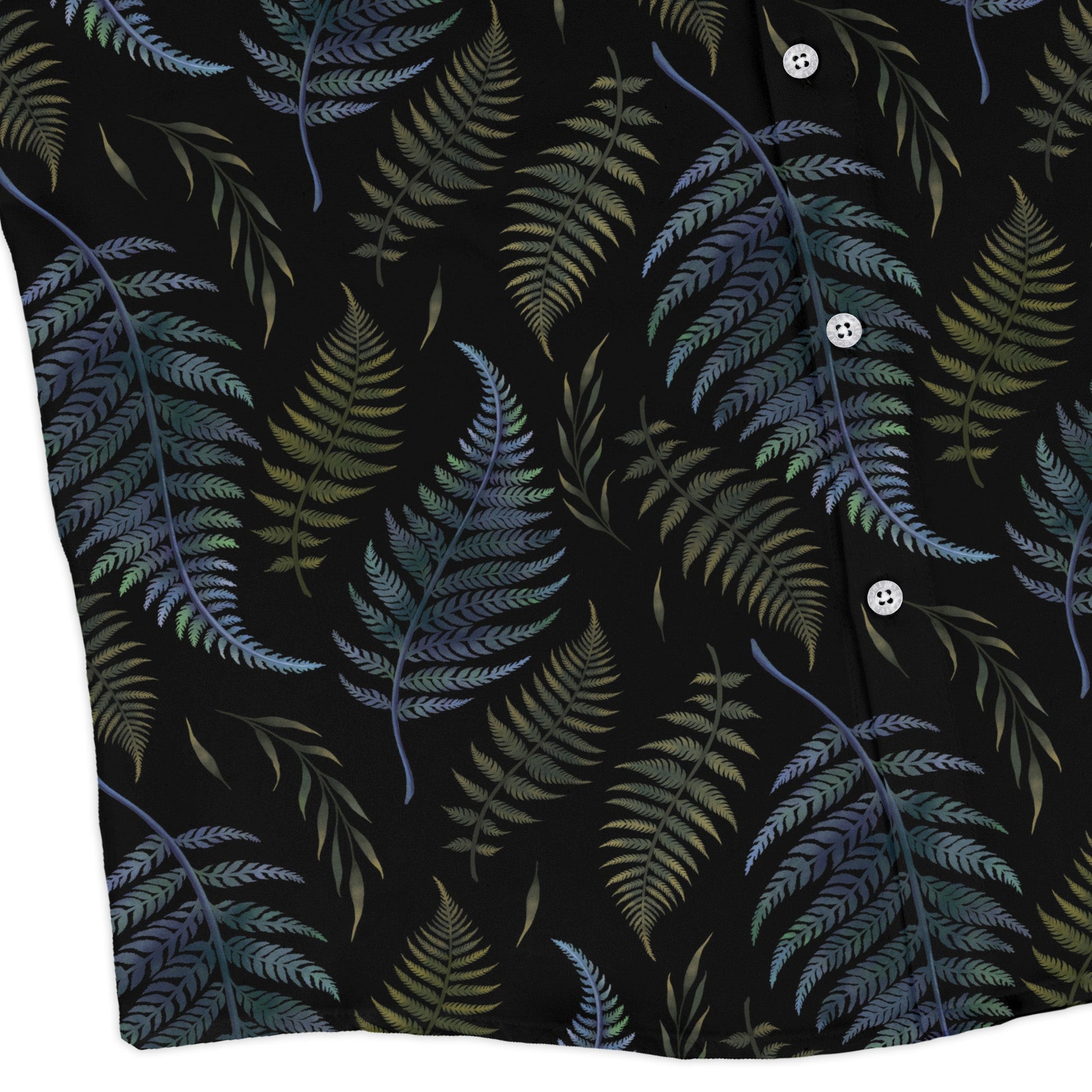 Episodic Ferns Long Sleeve Button Up Shirt Geek Nerd adult sizing Botany Print Design by Episodic
