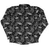 Episodic Moth Black White Night Long Sleeve Button Up Shirt Geek Nerd adult sizing Botany Print Design by Episodic