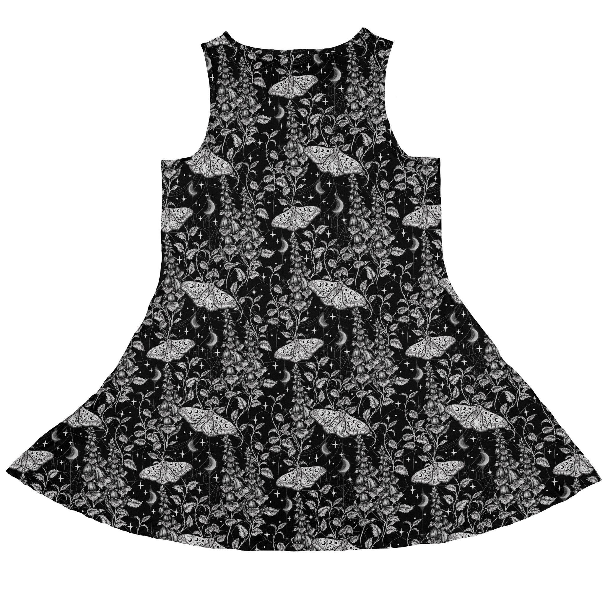 Episodic Moth Black White Night Dress Geek Nerd Botany Print Design by Episodic lx - C