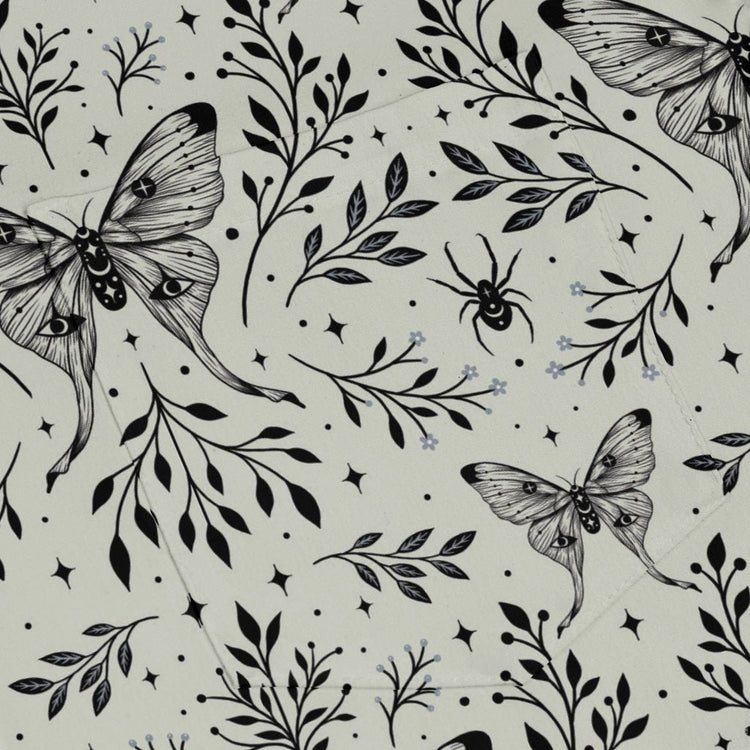 Episodic Mystical Butterfly Long Sleeve Button Up Shirt Geek Nerd adult sizing Botany Print Design by Episodic