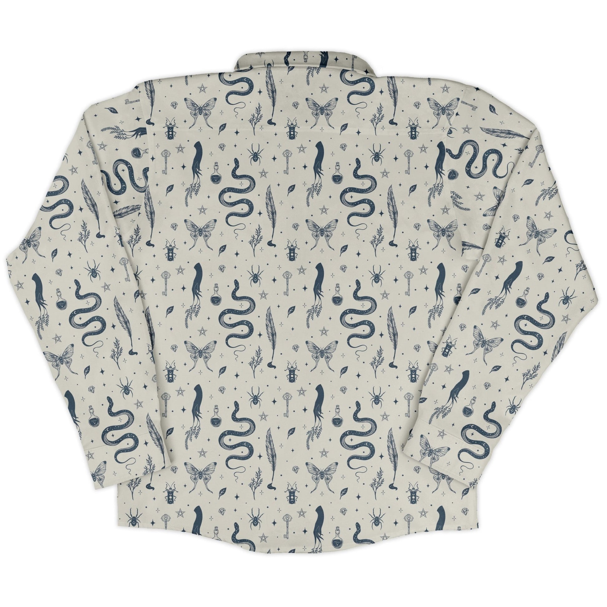 Episodic Mystical Collection Long Sleeve Button Up Shirt Geek Nerd adult sizing Botany Print Design by Episodic