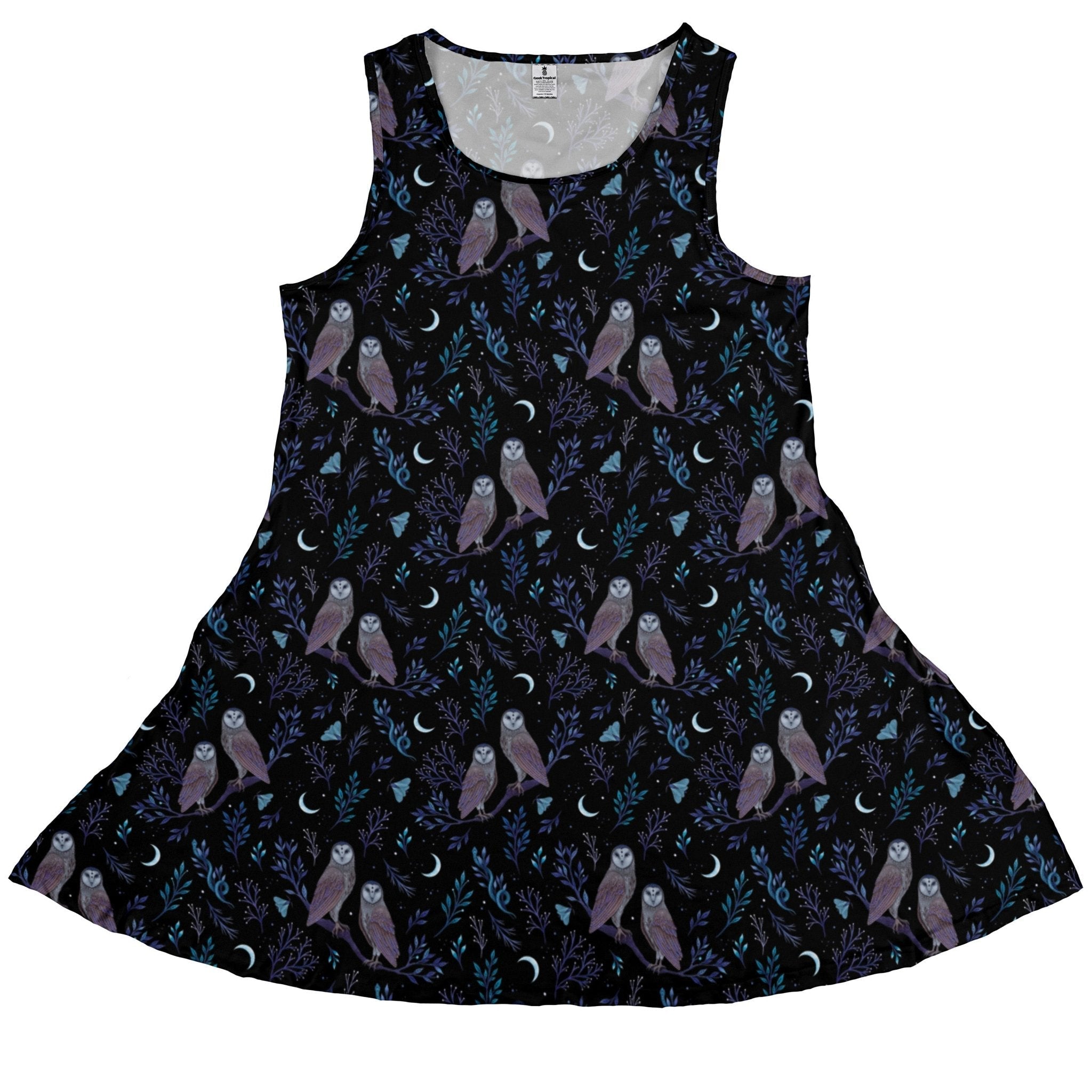 Clearance Ready - to - Ship Episodic Owl Floral Dress Geek Nerd Clearance Design by Episodic lx - C