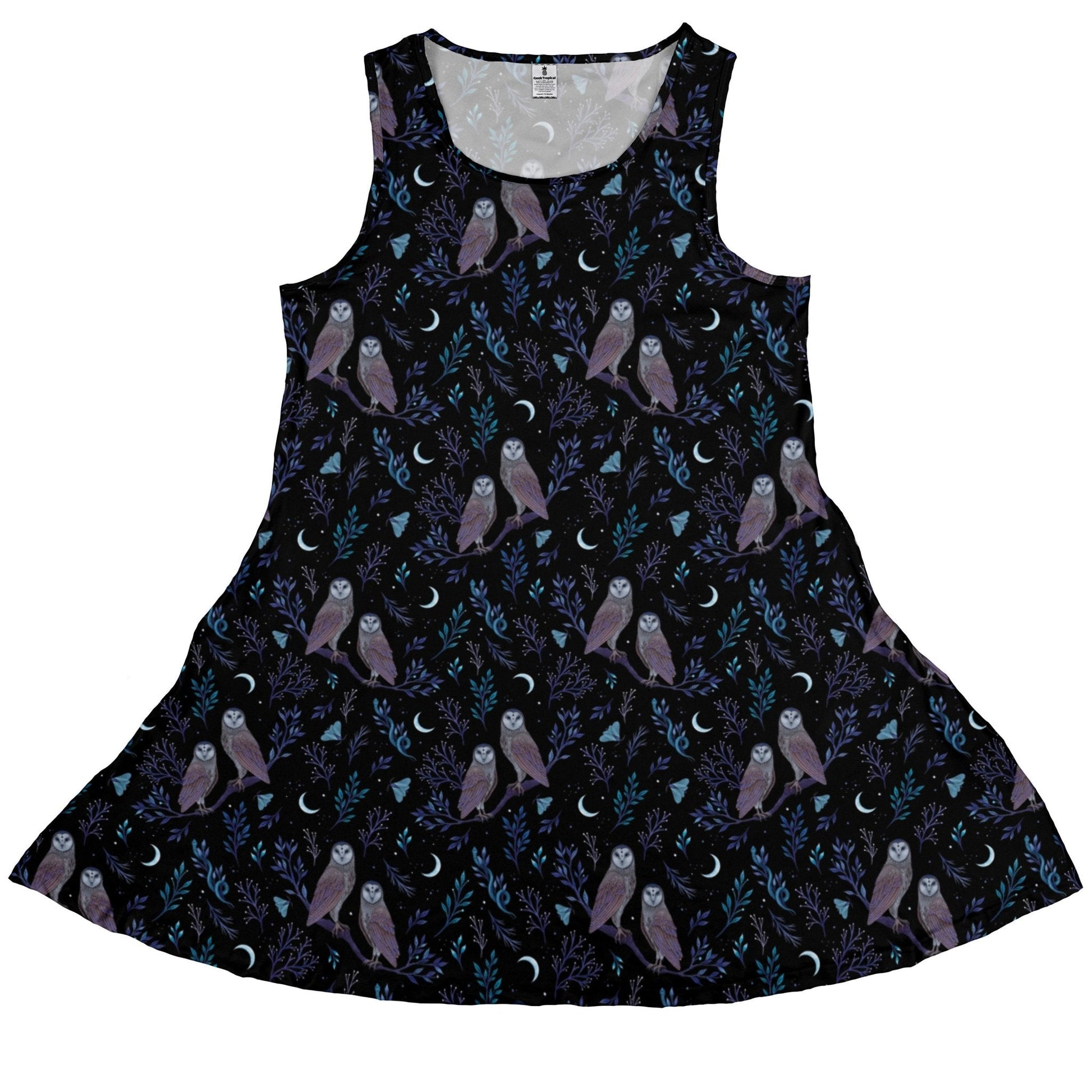 Clearance Ready - to - Ship Episodic Owl Floral Dress Geek Nerd Clearance Design by Episodic lx - C
